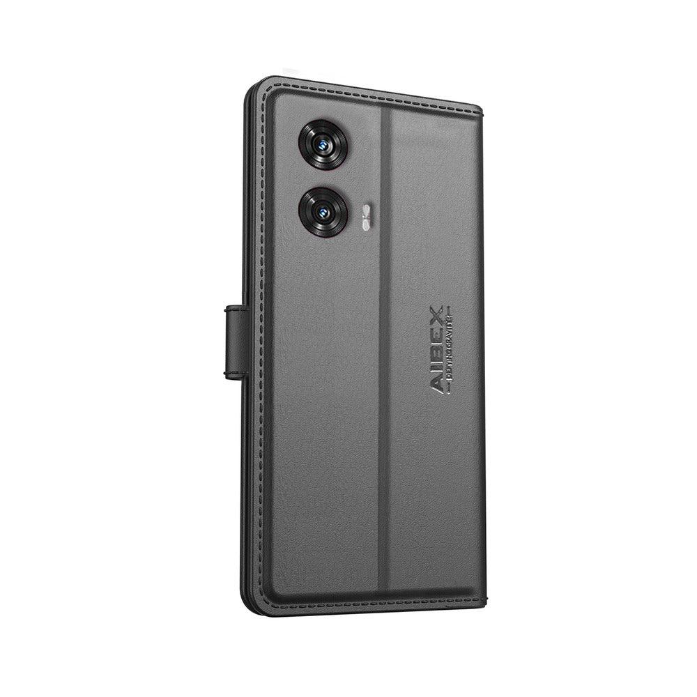 Motorola edge 50 fusion Aibex PU Leather Flip Cover Foldable Stand & Pocket Magnetic Closure - Aibex